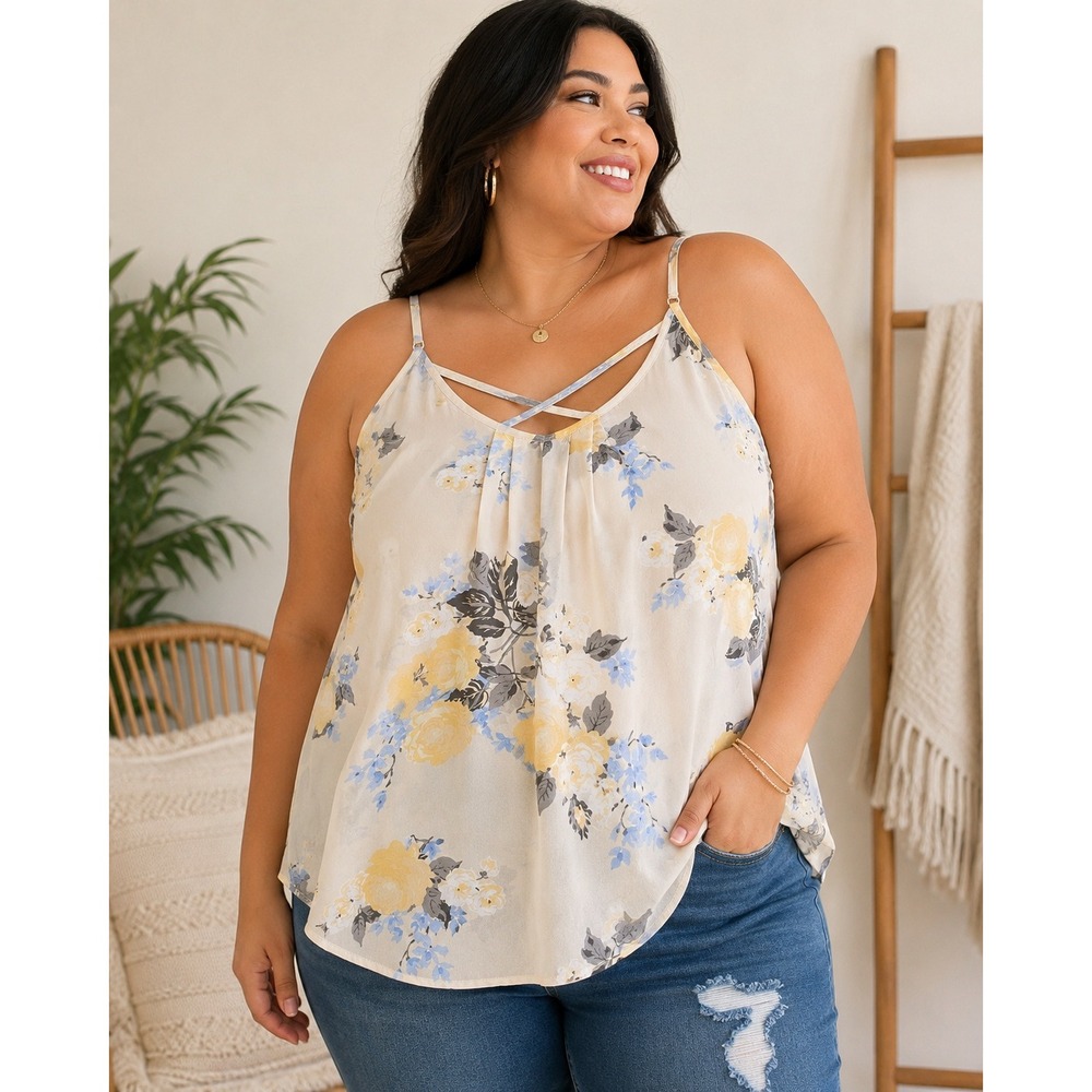 Torrid‎ Cottagecore Floral Chiffon Cami Tank Top Womens Plus Size 2